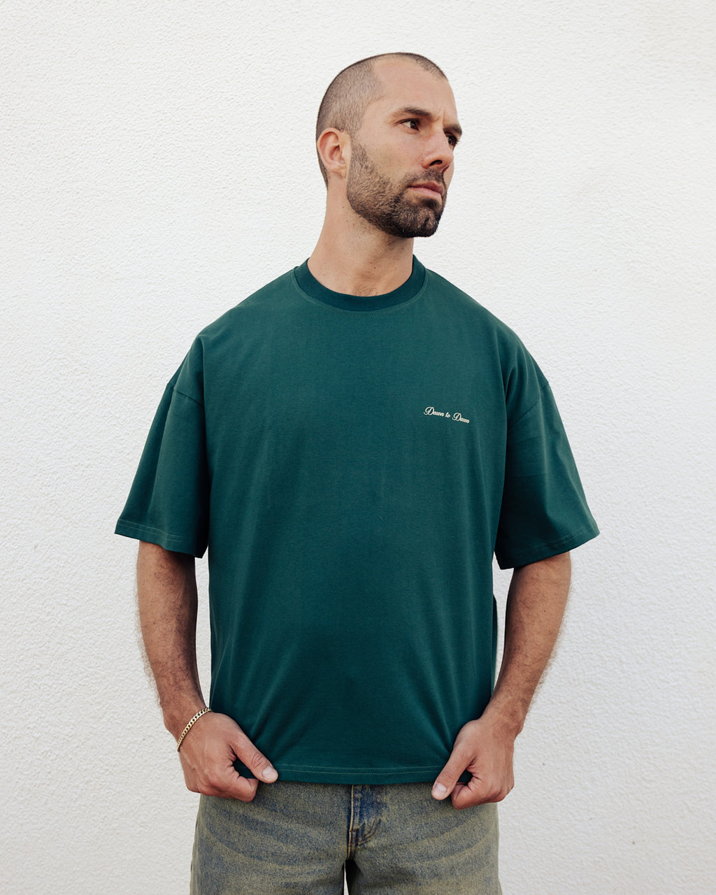 Dawn Box Tee - Deep Green