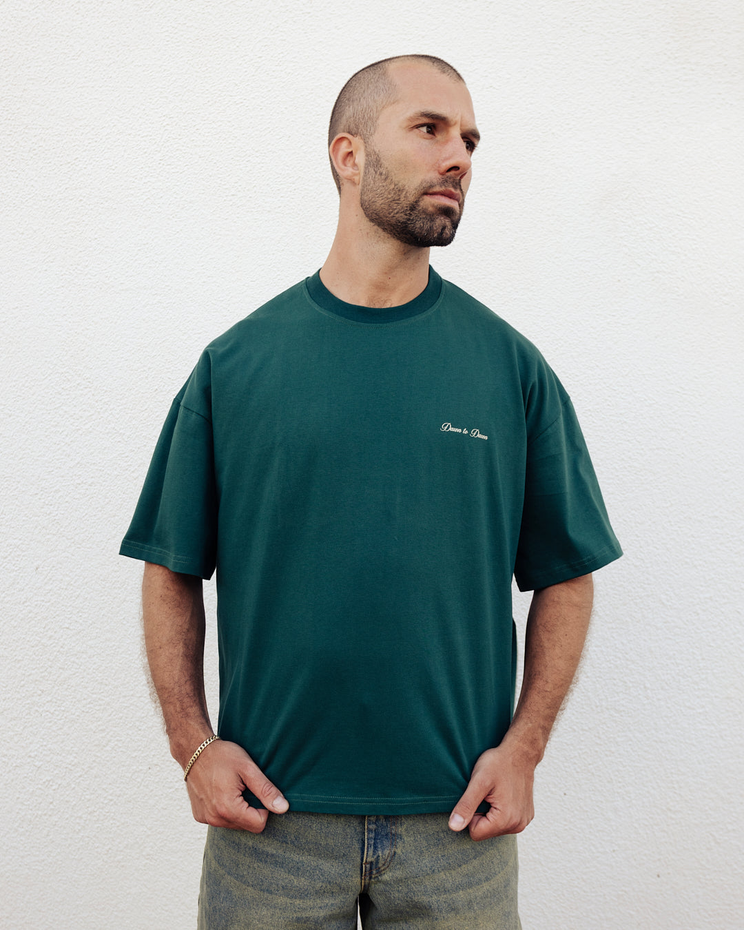 Dawn Box Tee - Deep Green