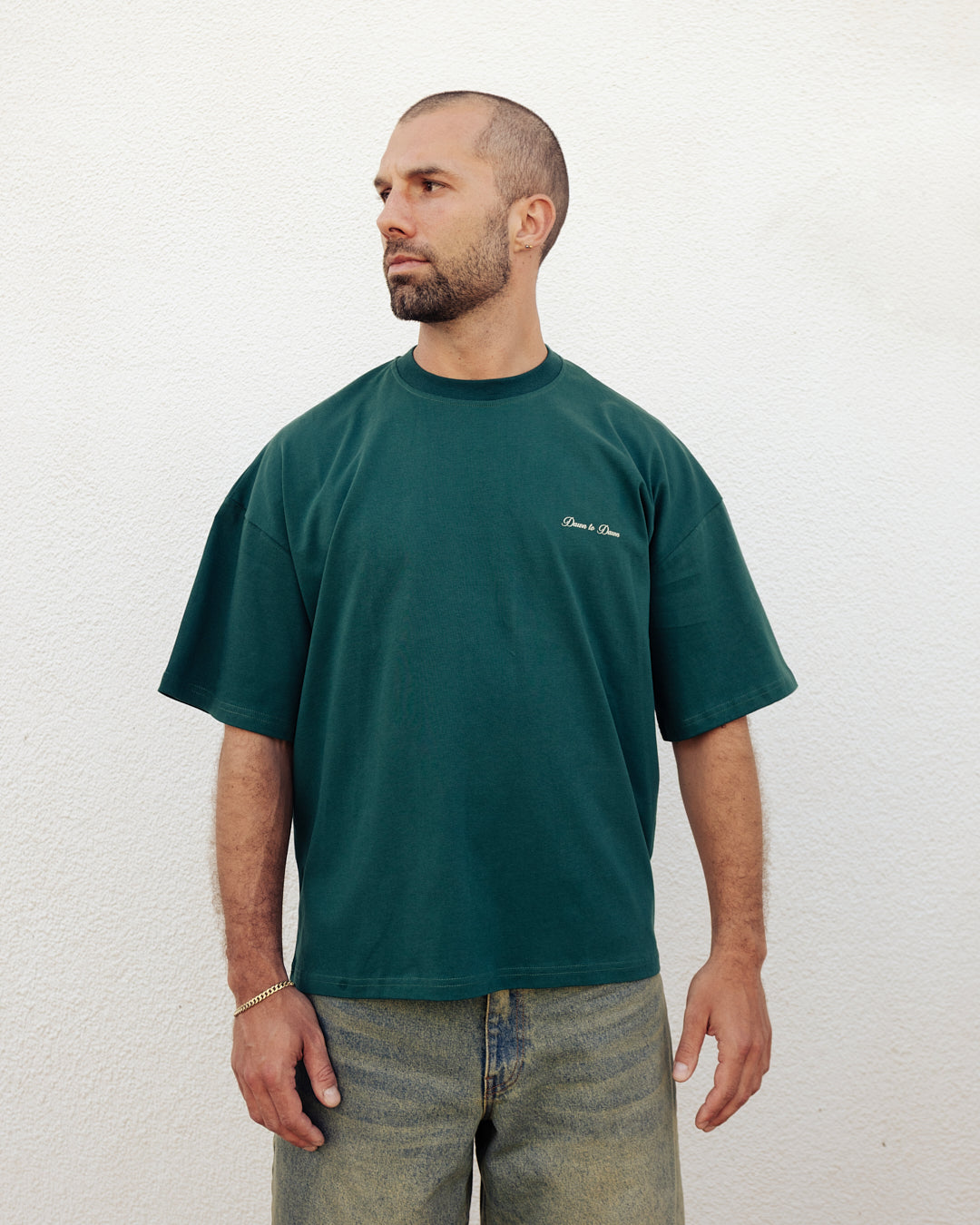 Dawn Box Tee - Deep Green