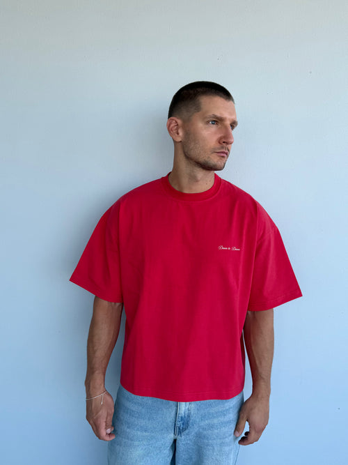 Dawn Box Tee Cropped Fit - Red
