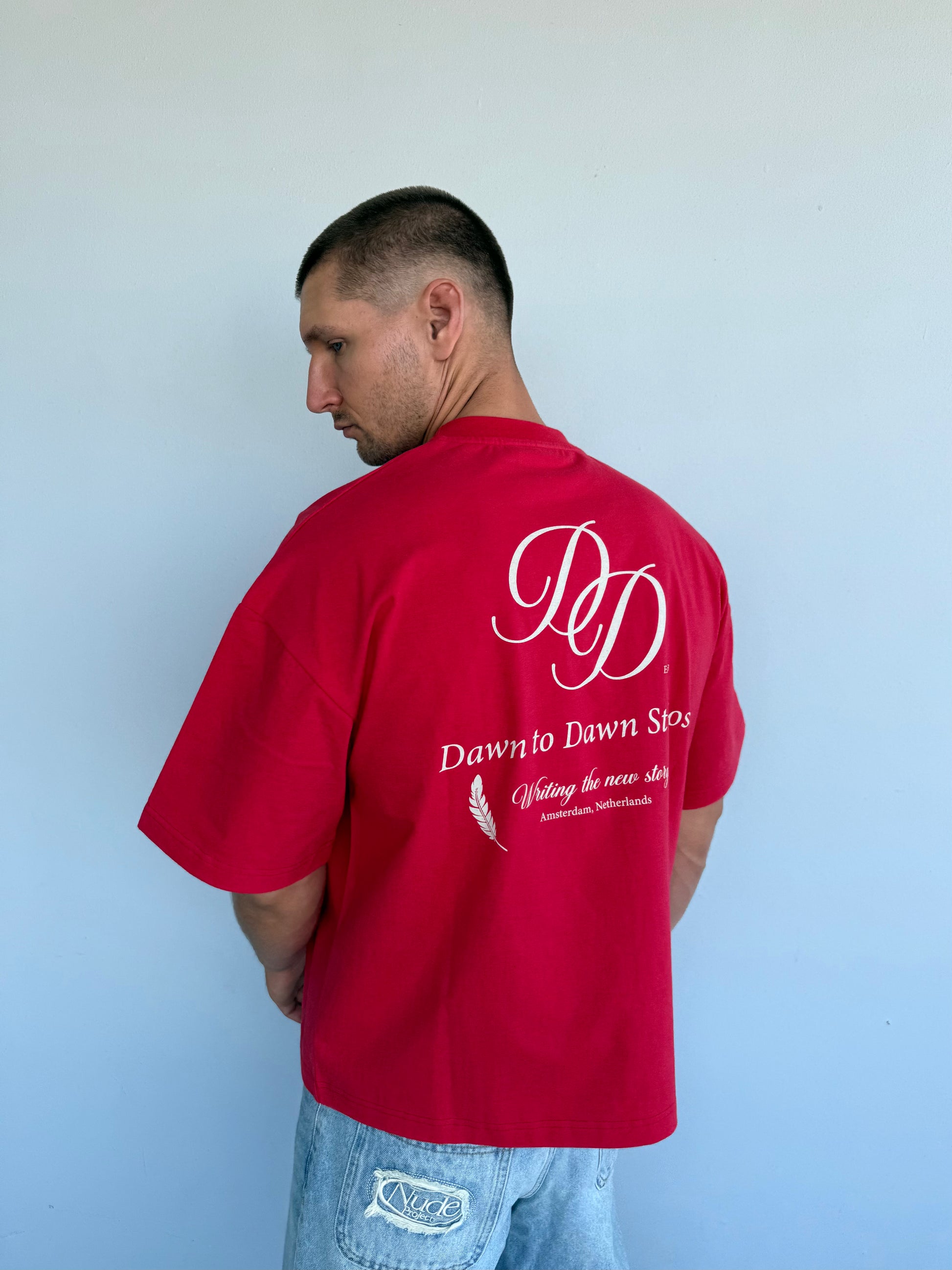 Dawn Box Tee Cropped Fit - Red