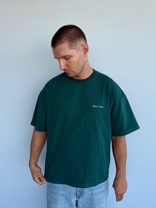 Dawn Box Tee - Deep Green